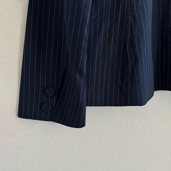 NWT Cupcakes & Cashmere Night Sky Dark Blue Navy Pinstripe Pocket Blazer Size M - Picture 7 of 9